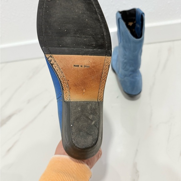 Nicole Light Blue leather Western Boots 9 - Picture 4 of 9